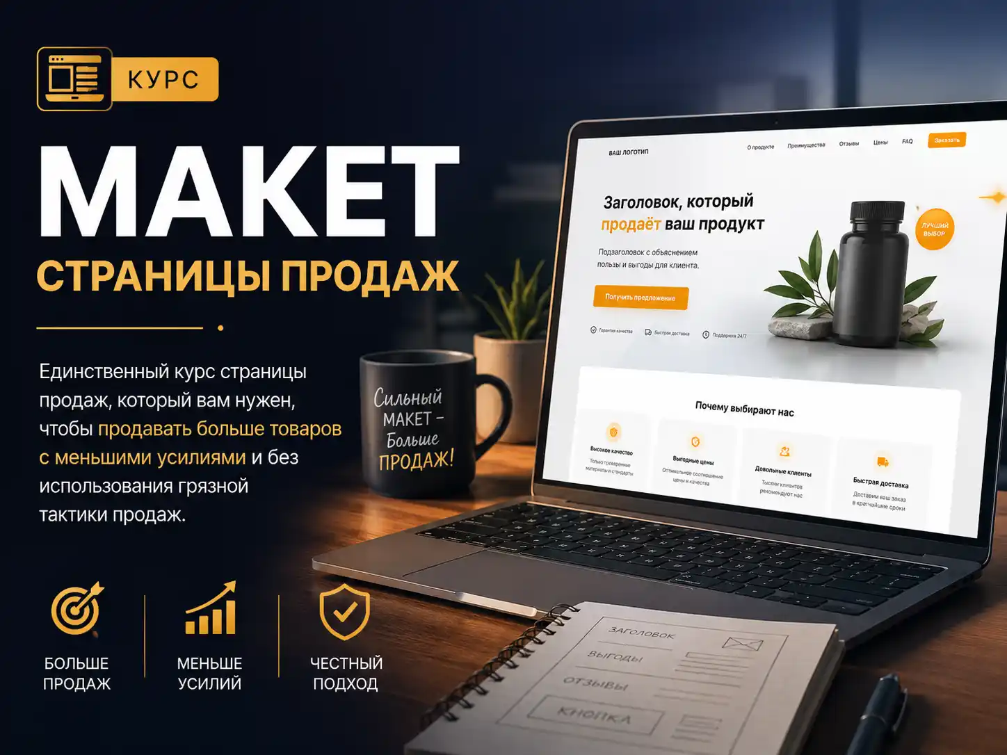 Макет страницы продаж